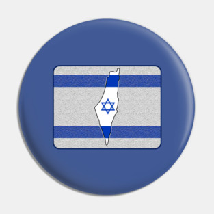 Map of Israel on Stylized Israeli Flag Pin