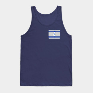 Map of Israel on Stylized Israeli Flag Tank Top