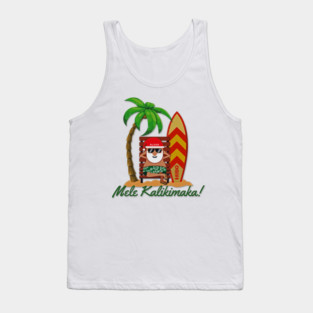 Santa Surfer Mele Kalikimaka Tank Top