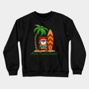 Santa Surfer Mele Kalikimaka Crewneck Sweatshirt