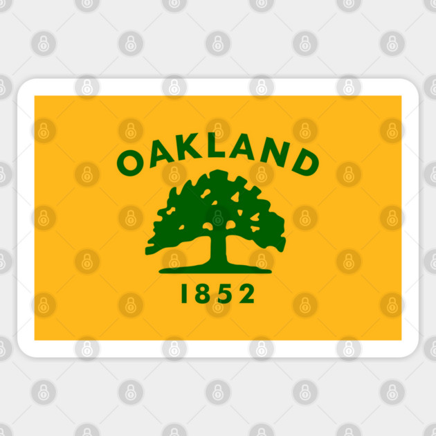 Oakland California - City Flag of Oakland Sticker by Yesteeyear