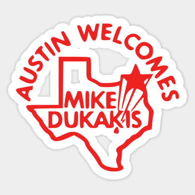 Austin Welcomes Mike Dukakis - Retro Political Campaign Button Magnet by Yesteeyear