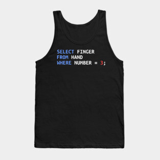 Middle Finger Select SQL Developer Funny Gift Tank Top