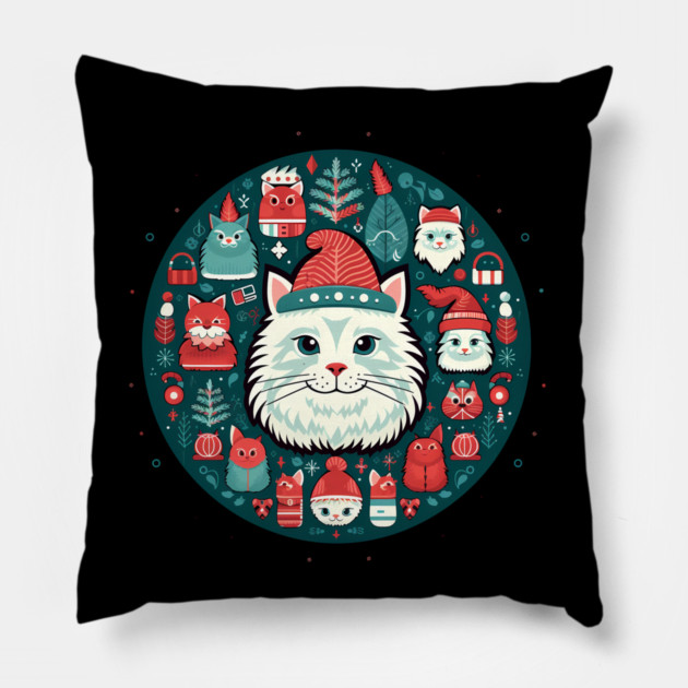 Norwegain Forest Cat  Xmas, Love Cats Pillow by logiamerch