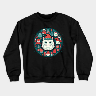 Norwegain Forest Cat  Xmas, Love Cats Crewneck Sweatshirt