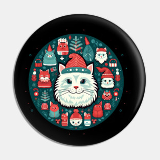 Norwegain Forest Cat  Xmas, Love Cats Pin