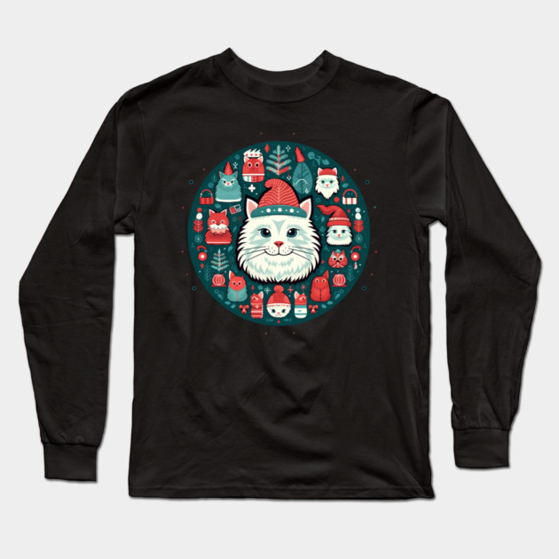 Norwegain Forest Cat  Xmas, Love Cats Long Sleeve T-Shirt by logiamerch