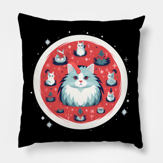 Norwegain Forest Cat  Xmas, Love Cats Pillow by logiamerch