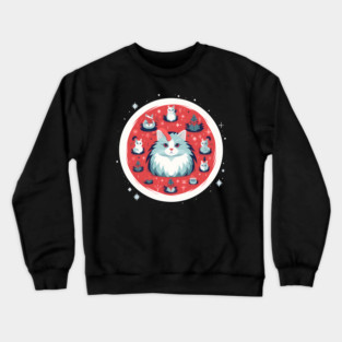 Norwegain Forest Cat  Xmas, Love Cats Crewneck Sweatshirt