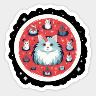 Norwegain Forest Cat  Xmas, Love Cats Sticker
