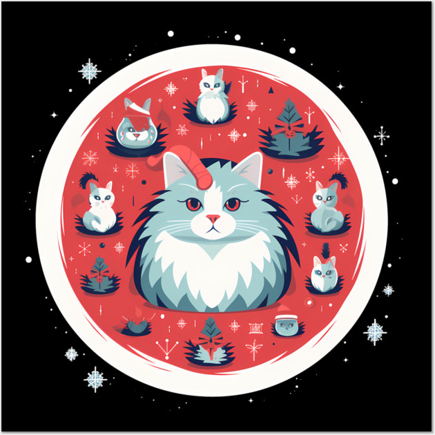 Norwegain Forest Cat  Xmas, Love Cats Wall Art by logiamerch