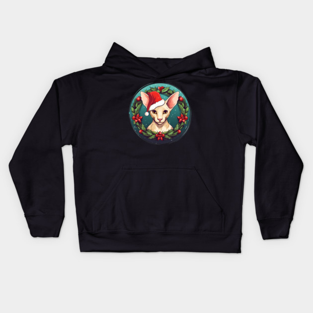 Oriental Shorthair Cat Xmas, Love Cat Kids Hoodie by logiamerch