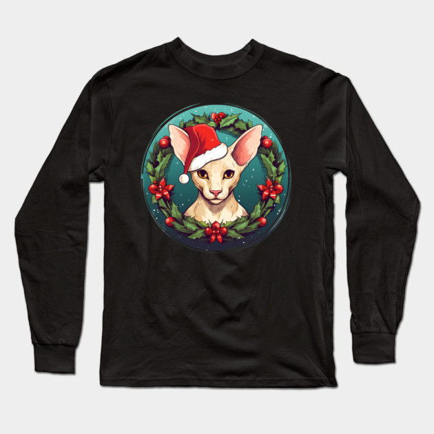 Oriental Shorthair Cat Xmas, Love Cat Long Sleeve T-Shirt by logiamerch