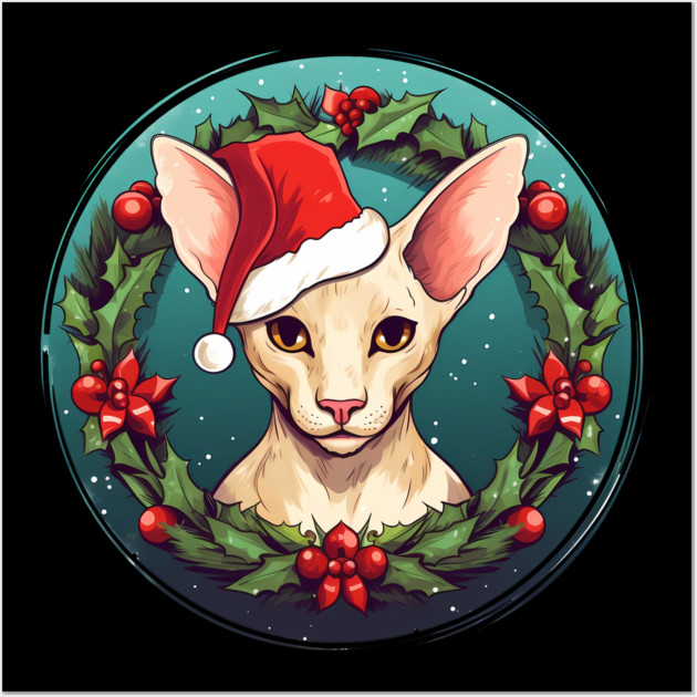 Oriental Shorthair Cat Xmas, Love Cat Wall Art by logiamerch