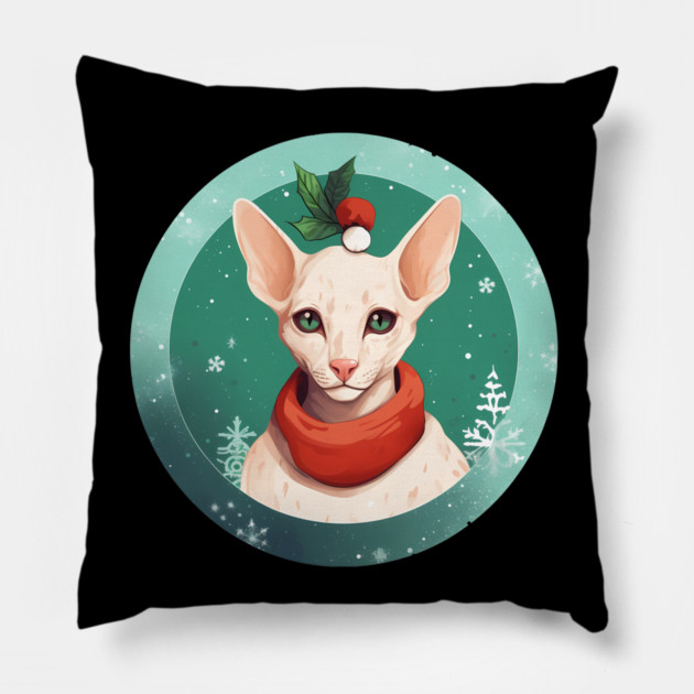 Oriental Shorthair Cat Xmas, Love Cat Pillow by logiamerch