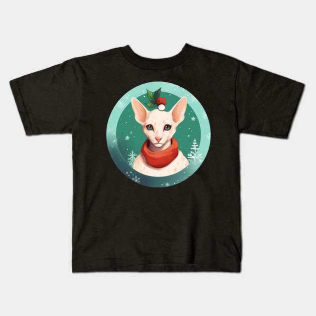 Oriental Shorthair Cat Xmas, Love Cat Kids T-Shirt by logiamerch