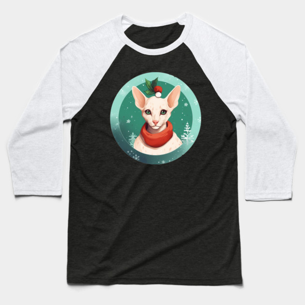 Oriental Shorthair Cat Xmas, Love Cat Baseball T-Shirt by logiamerch