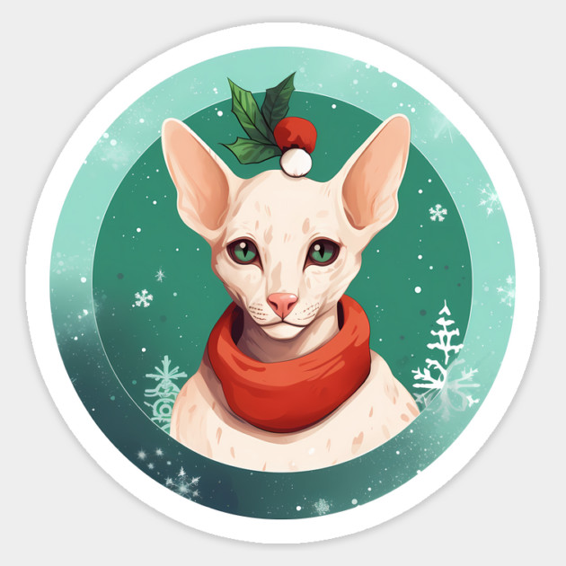 Oriental Shorthair Cat Xmas, Love Cat Sticker by logiamerch
