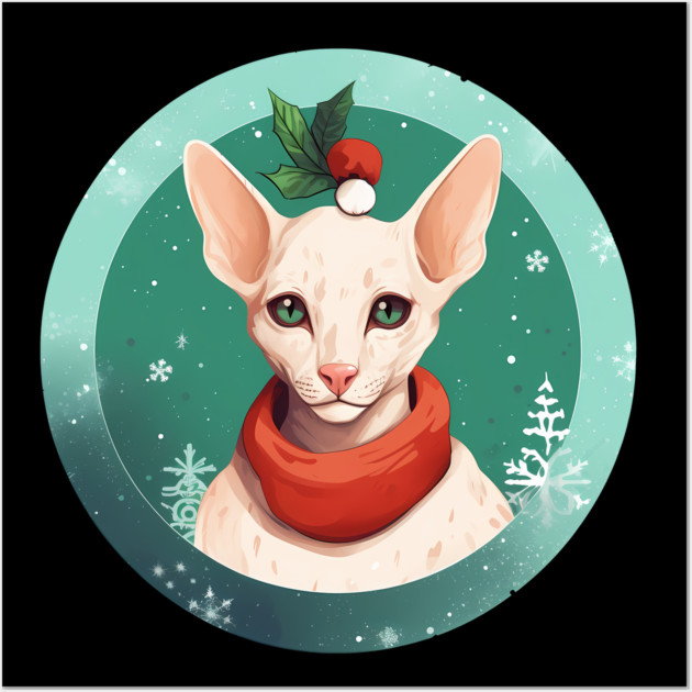 Oriental Shorthair Cat Xmas, Love Cat Wall Art by logiamerch