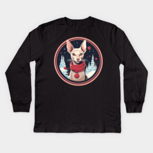 Oriental Shorthair Cat Xmas, Love Cat Kids Long Sleeve T-Shirt