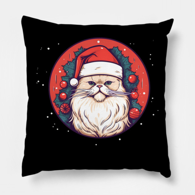 Persian Cat Xmas, Love Cats Pillow by logiamerch
