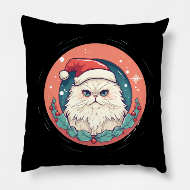 Persian Cat Xmas, Love Cats Pillow by logiamerch