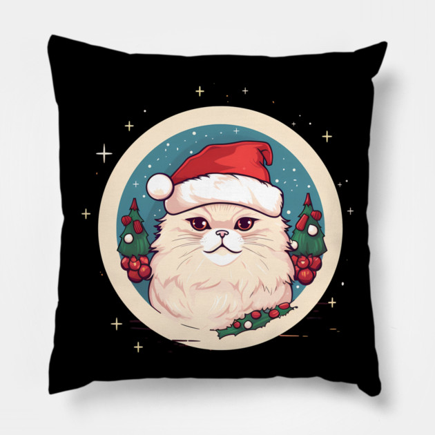 Persian Cat Xmas, Love Cats Pillow by logiamerch