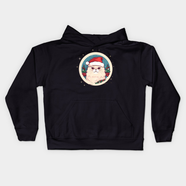 Persian Cat Xmas, Love Cats Kids Hoodie by logiamerch