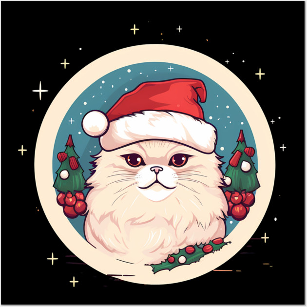Persian Cat Xmas, Love Cats Wall Art by logiamerch
