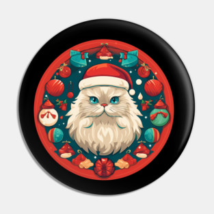 Persian Cat Xmas, Love Cats Pin