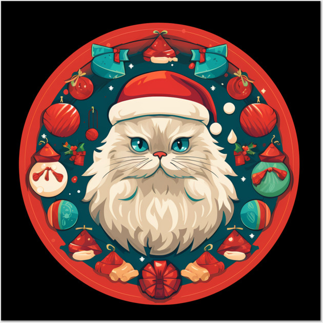 Persian Cat Xmas, Love Cats Wall Art by logiamerch