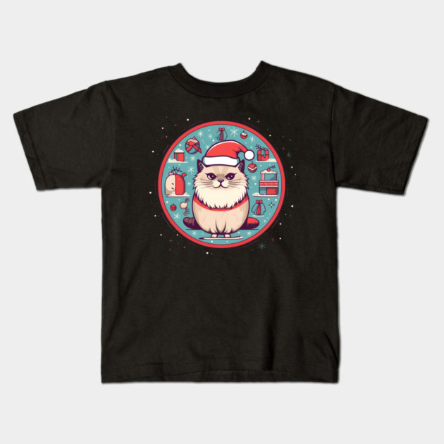 Ragdoll Cat Xmas, Love Cats Kids T-Shirt by logiamerch