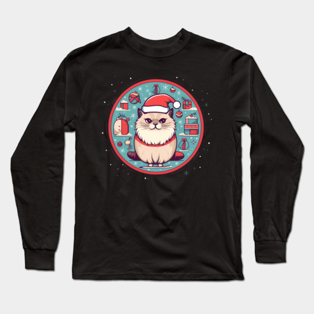 Ragdoll Cat Xmas, Love Cats Long Sleeve T-Shirt by logiamerch