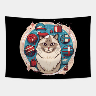 Ragdoll Cat Xmas, Love Cats Tapestry