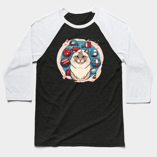 Ragdoll Cat Xmas, Love Cats Baseball T-Shirt by logiamerch