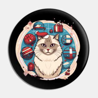 Ragdoll Cat Xmas, Love Cats Pin