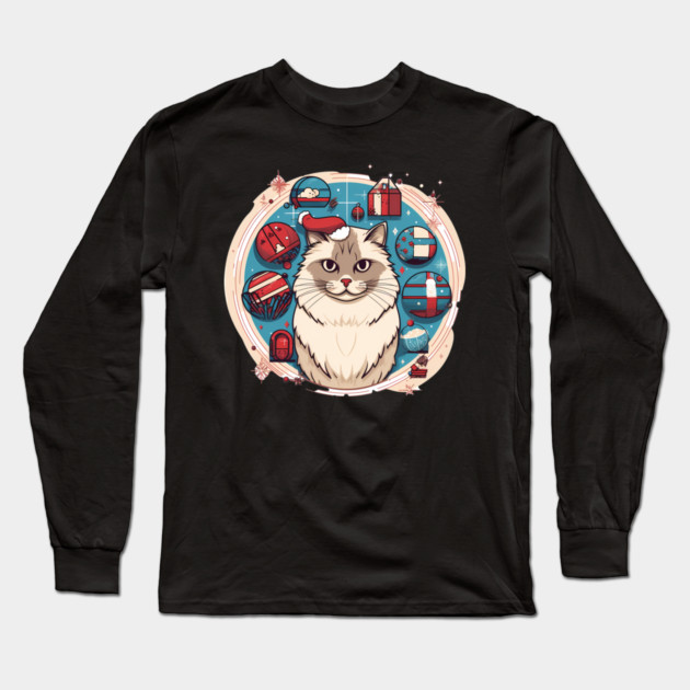 Ragdoll Cat Xmas, Love Cats Long Sleeve T-Shirt by logiamerch