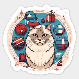 Ragdoll Cat Xmas, Love Cats Sticker