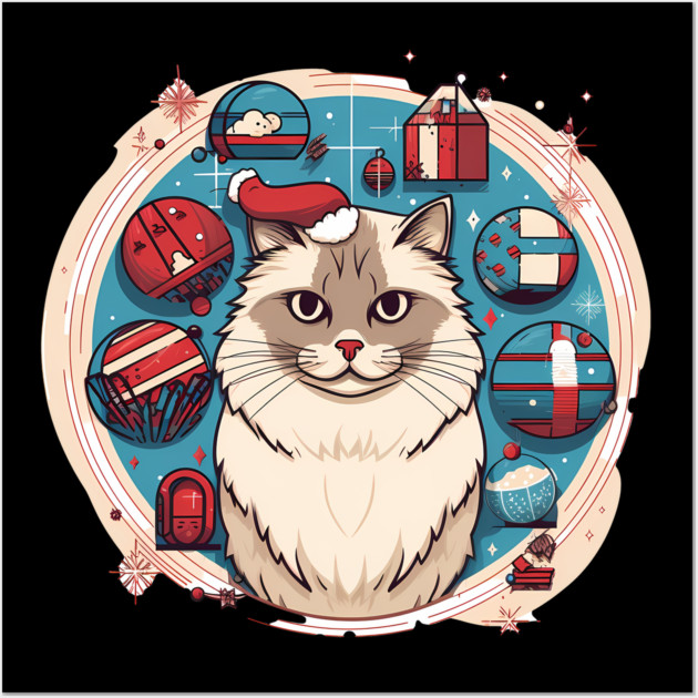 Ragdoll Cat Xmas, Love Cats Wall Art by logiamerch