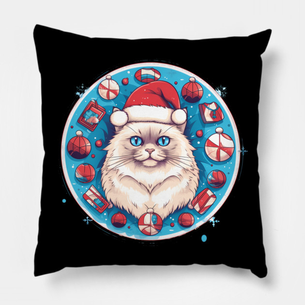 Ragdoll Cat Xmas, Love Cats Pillow by logiamerch