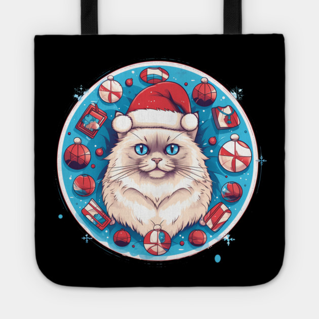 Ragdoll Cat Xmas, Love Cats Tote by logiamerch