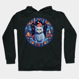 Russian Blue Cat Xmas, Love Cats Hoodie