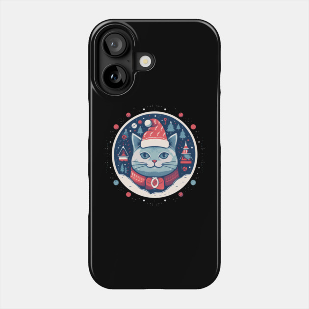 Russian Blue Cat Xmas, Love Cats Phone Case by logiamerch