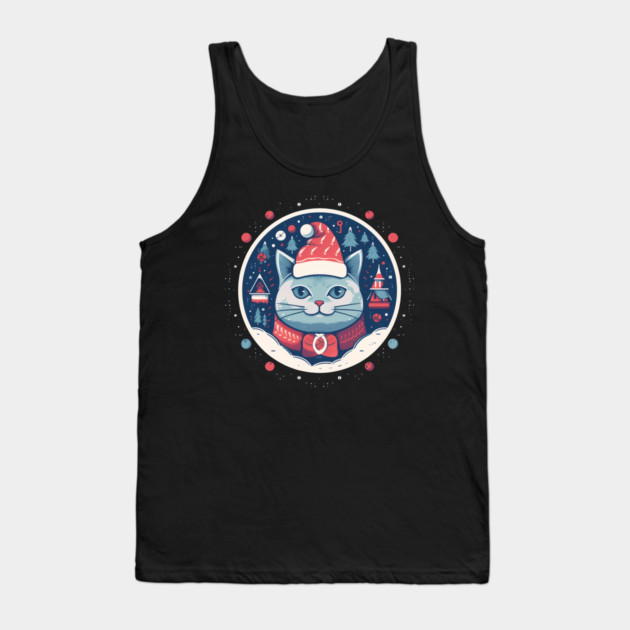 Russian Blue Cat Xmas, Love Cats Tank Top by logiamerch