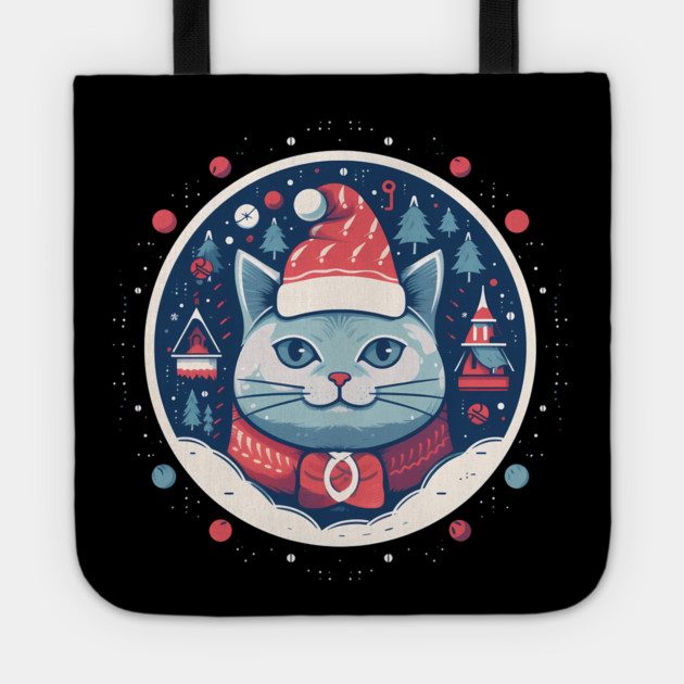 Russian Blue Cat Xmas, Love Cats Tote by logiamerch