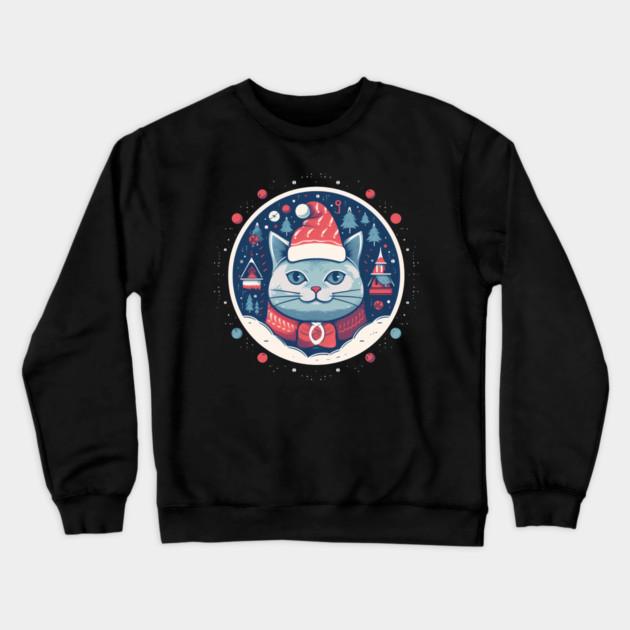 Russian Blue Cat Xmas, Love Cats Crewneck Sweatshirt by logiamerch