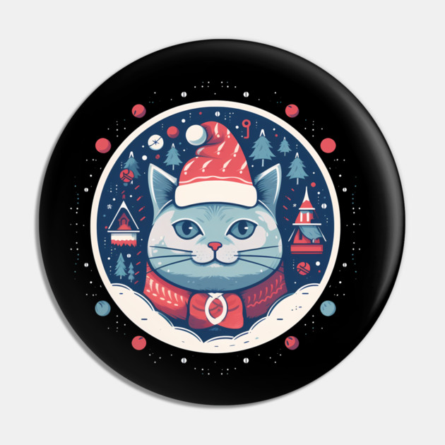Russian Blue Cat Xmas, Love Cats Pin by logiamerch