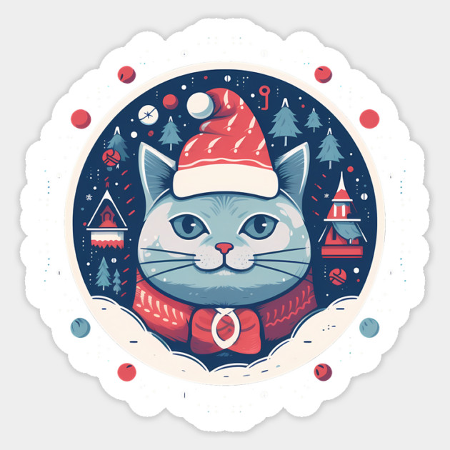 Russian Blue Cat Xmas, Love Cats Sticker by logiamerch