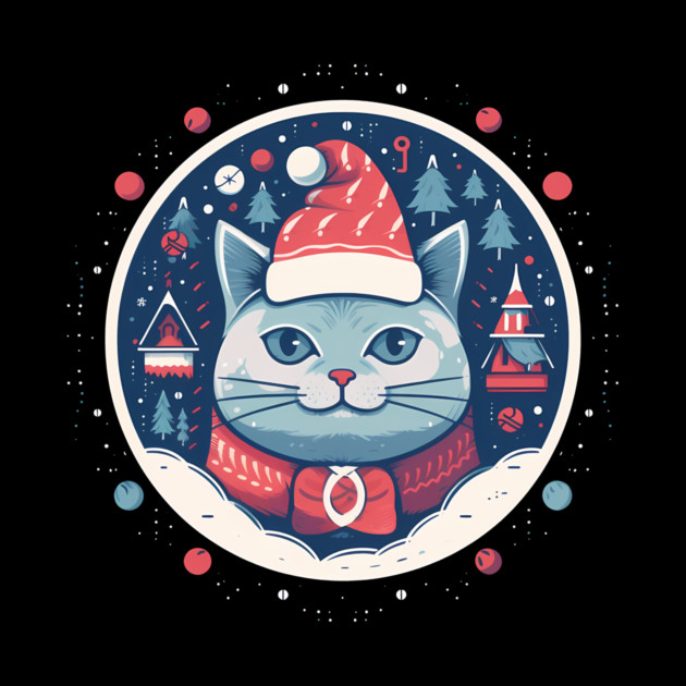 Russian Blue Cat Xmas, Love Cats by logiamerch