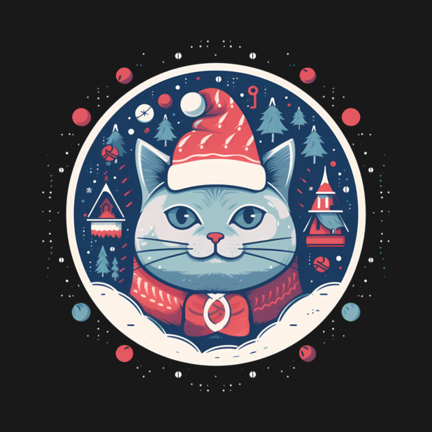 Russian Blue Cat Xmas, Love Cats by logiamerch